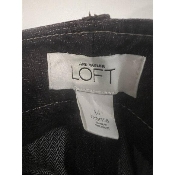 Ann Taylor Loft Marisa Bermuda Shorts Brown Pin Striped Cuffed‎ Women’s Size 14 - Picture 6 of 8